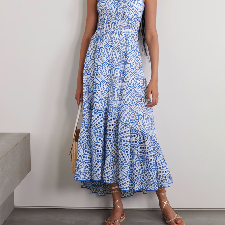 Blue and white patterned sundress from Fresh Sweet, a stylish langry fashion ملابس choice