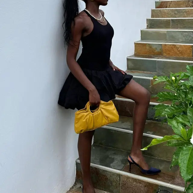 Shaped Vest Knitted Stitching Dress