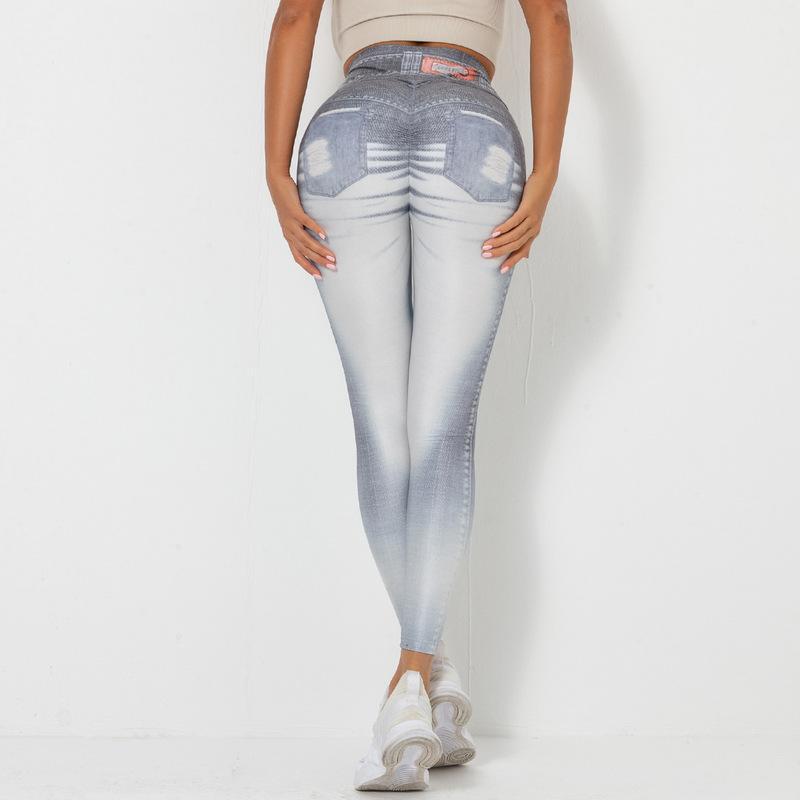 Denim Blue Tight High Elastic Quick Drying Yoga Pants