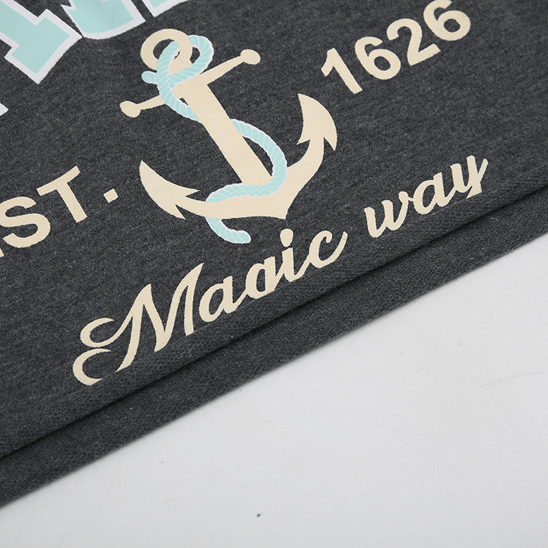 Gray t-shirt with anchor design from Langry fashion ملابس collection