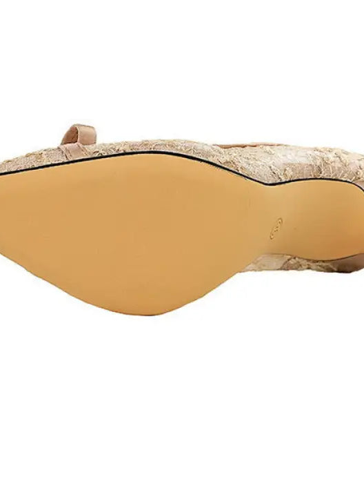 Cocktail High Heel Women Shoes Bow Sequined Lace Mesh Pointed Shallow Mouth Stiletto