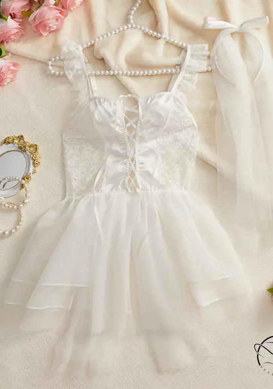 Underwear Body Shaping Two Piece Suits Dress Hollow out Cutout Cross Straps See Through Suit