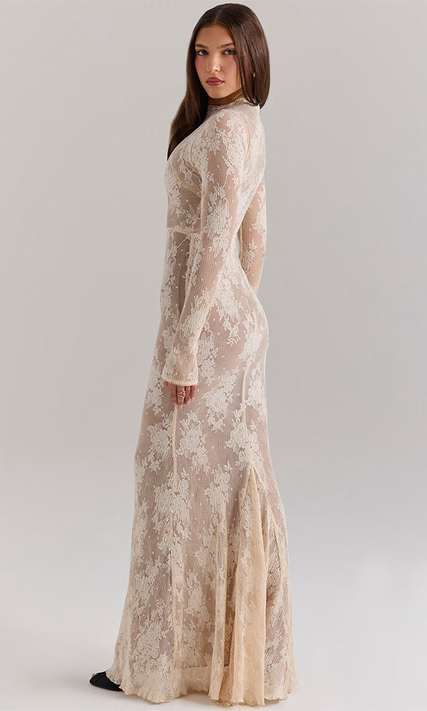 Lace long-sleeved gown from Stunning Slim Sheath Dress, a stylish choice in ملابس fashion