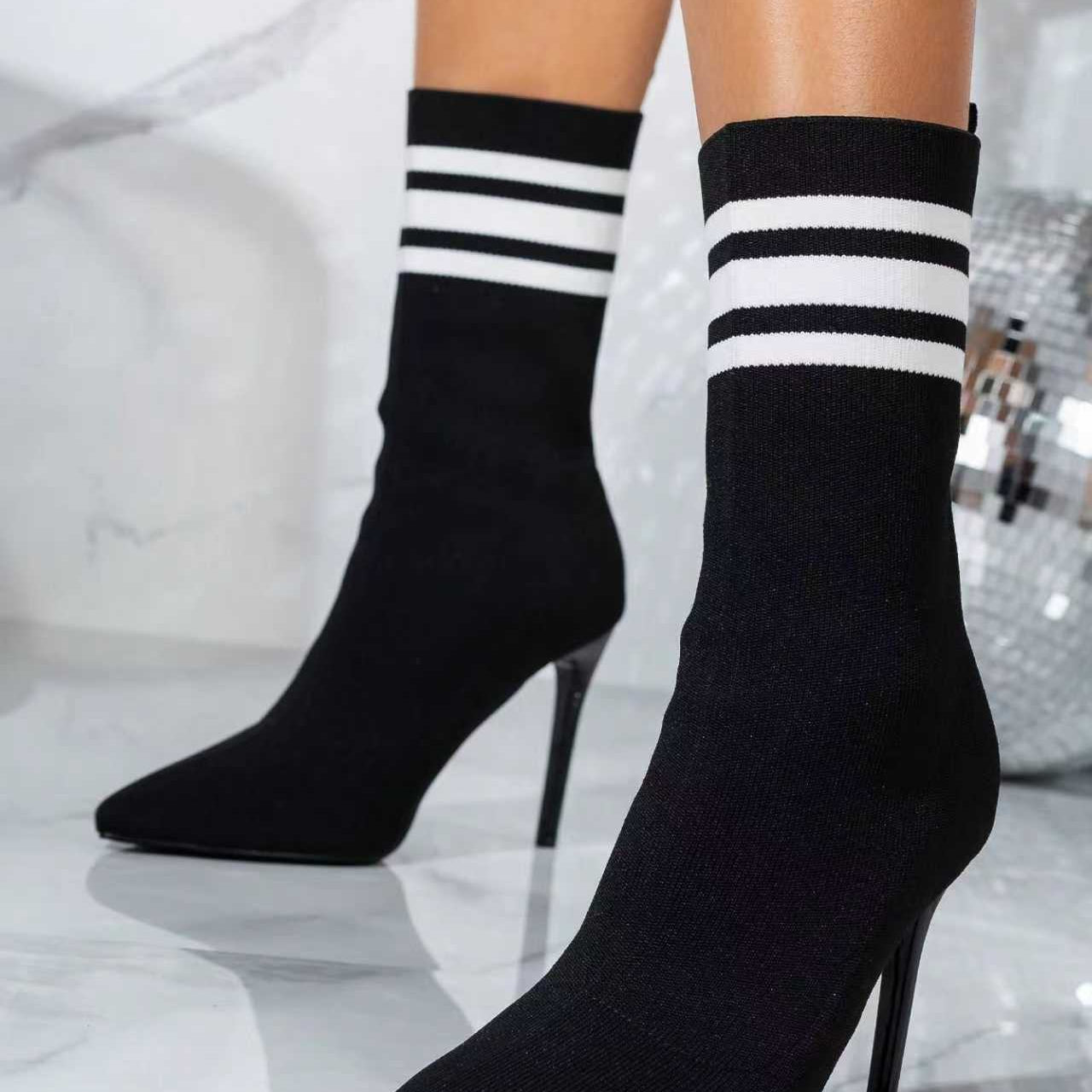 Skinny Boots Socks High Heel