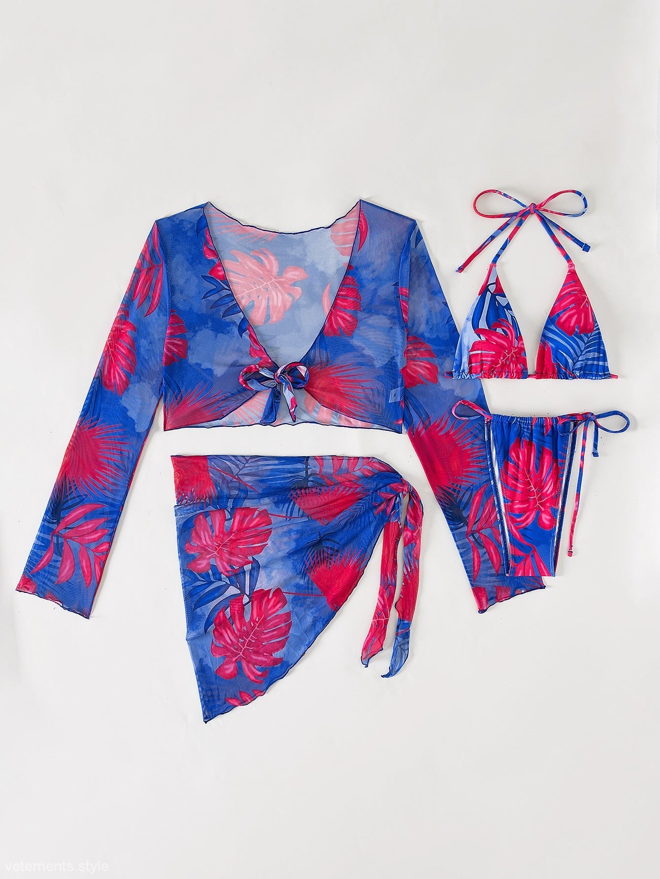 FOUR PIECE LACE UP SWIMSUIT-VETEMENTS