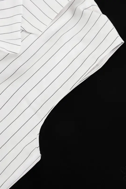 Elegant Striped Top Wide Leg Pants Office Two Piece Sets