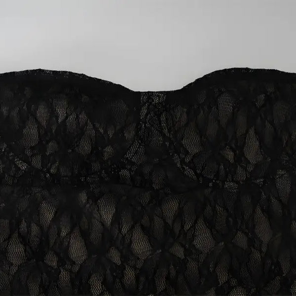 Stunning pure lace dress in black floral pattern, langry fashion ملابس