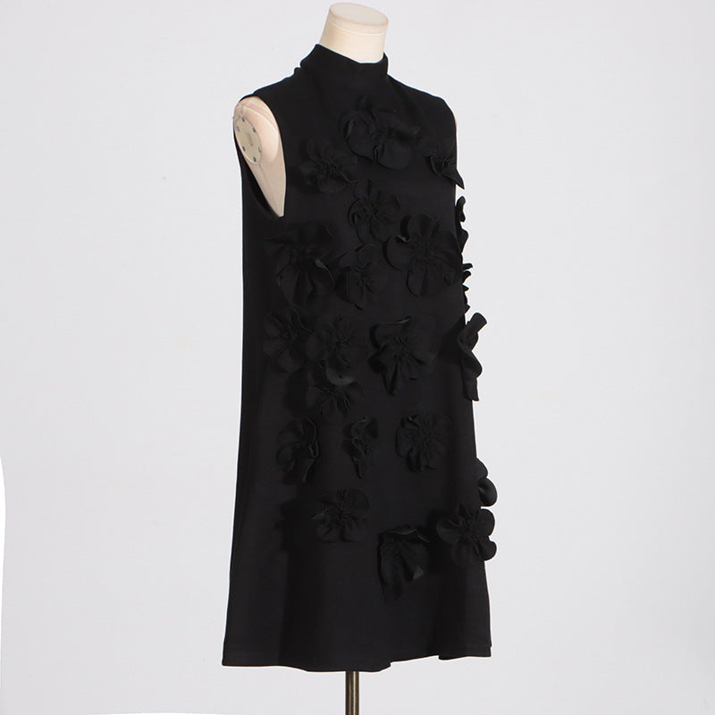 Black sleeveless floral dress with tie bow detail from Retro Socialite Summer fashion collection
