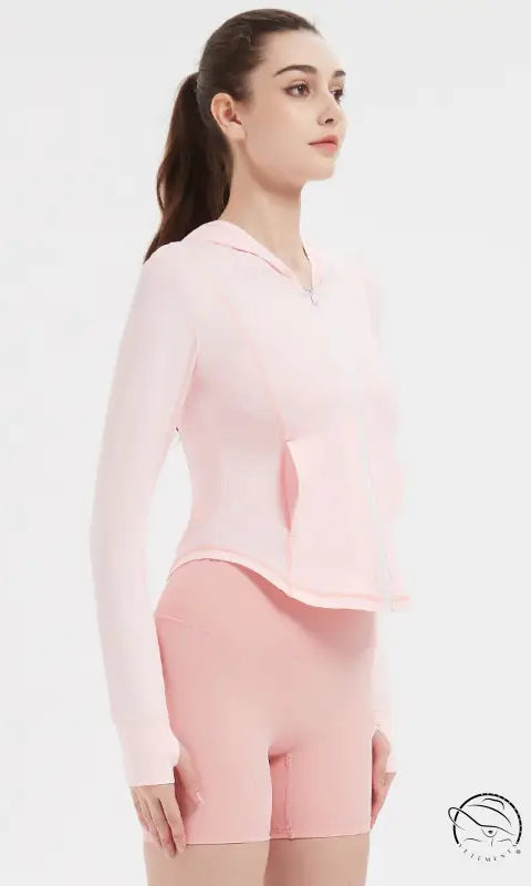 Sports Jacket Women High Elastic Hooded Quick Drying Top Violently Sweat Running Training Yoga Clothes Coat