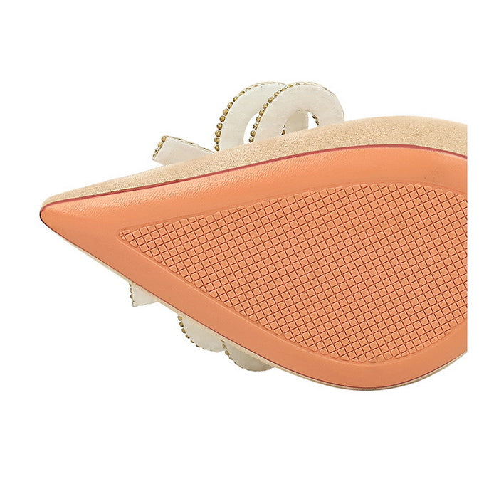 Cute Rhinestone Pearl Bow High Heels