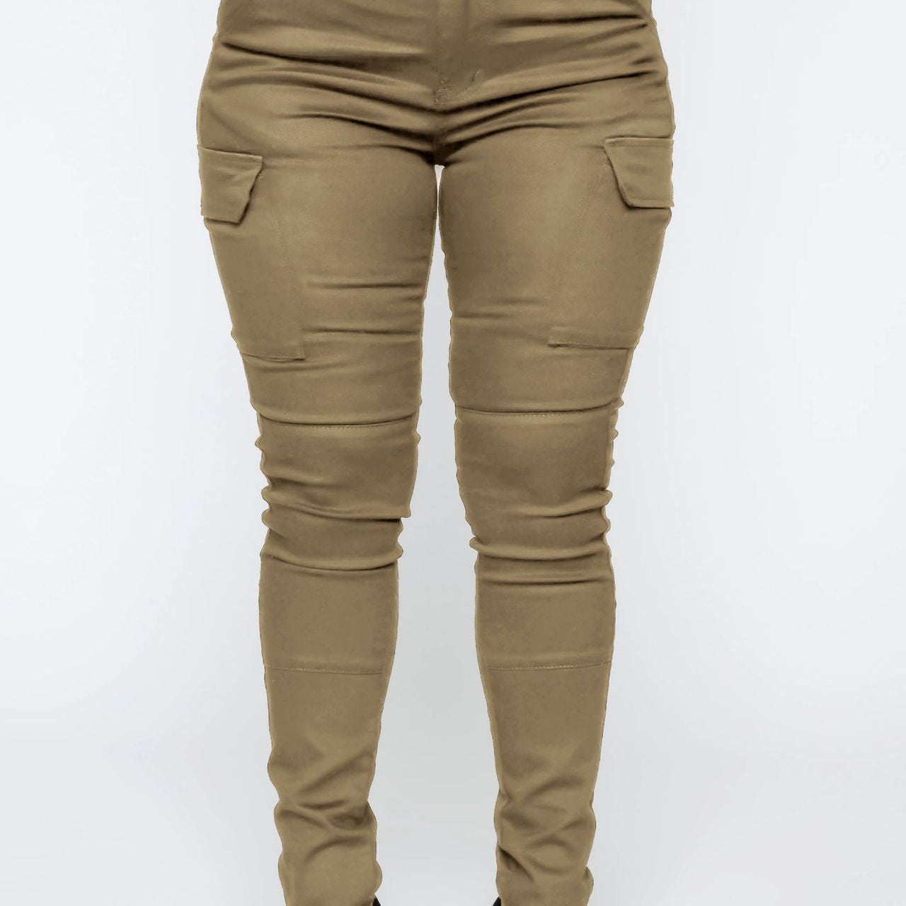 Olive green cargo pants with black stretch belt from Casual Skinny Stretch Belt Sports collection