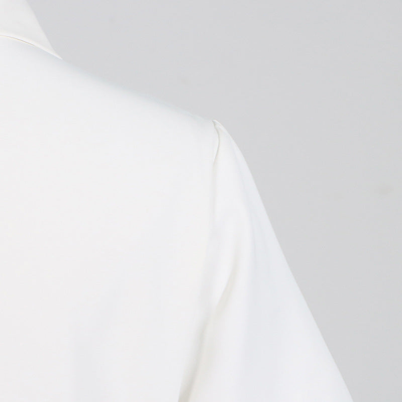 Elegant white collared shirt from French Tea Break Dress Summer Polo collection for women