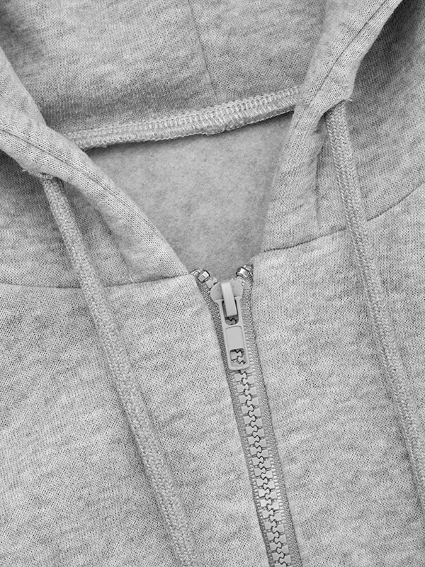 Cozy langry fashion hoodie in heather gray with drawstring hood