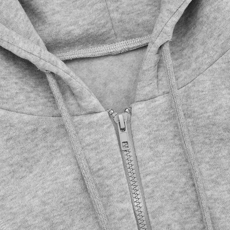 Cozy langry fashion hoodie in heather gray with drawstring hood
