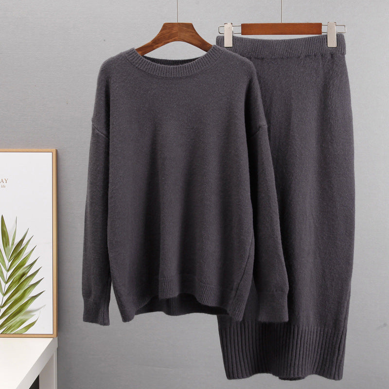Loose Knitwear Skirt Sets
