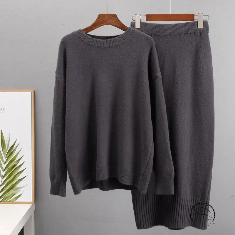Loose Knitwear Skirt Sets
