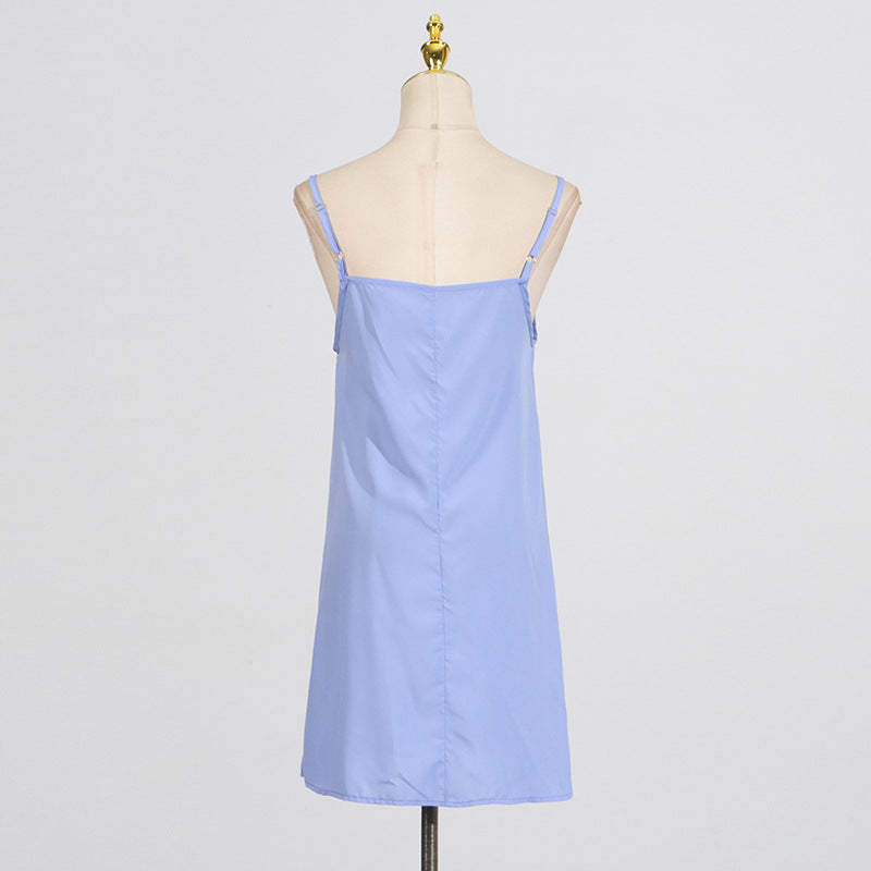 Light blue slip dress from Elegant French Vintage Dress collection for timeless fashion ملابس