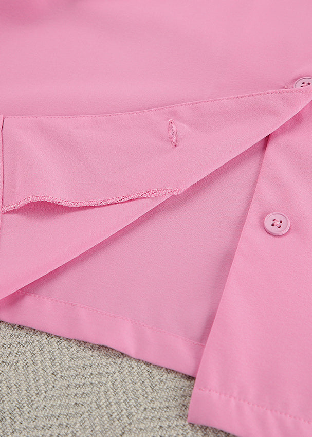 Soft pink langry fashion cardigan pajamas shirt with lightweight fabric