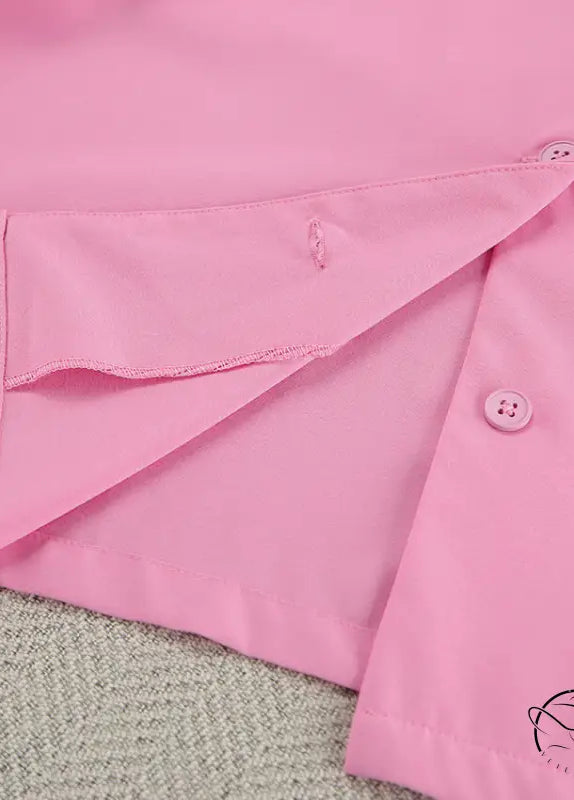 Soft pink langry fashion cardigan pajamas in lightweight fabric