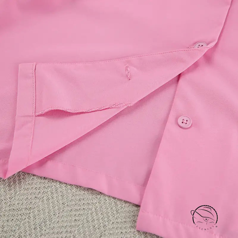 Soft pink langry fashion cardigan pajamas in lightweight fabric