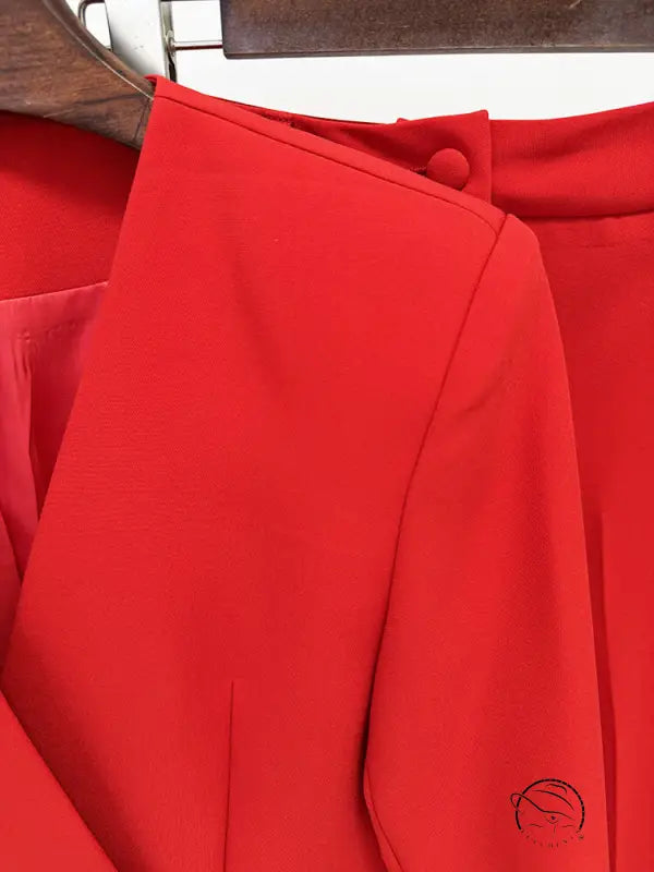 Red langry fashion pants in slim bootcut two-piece set