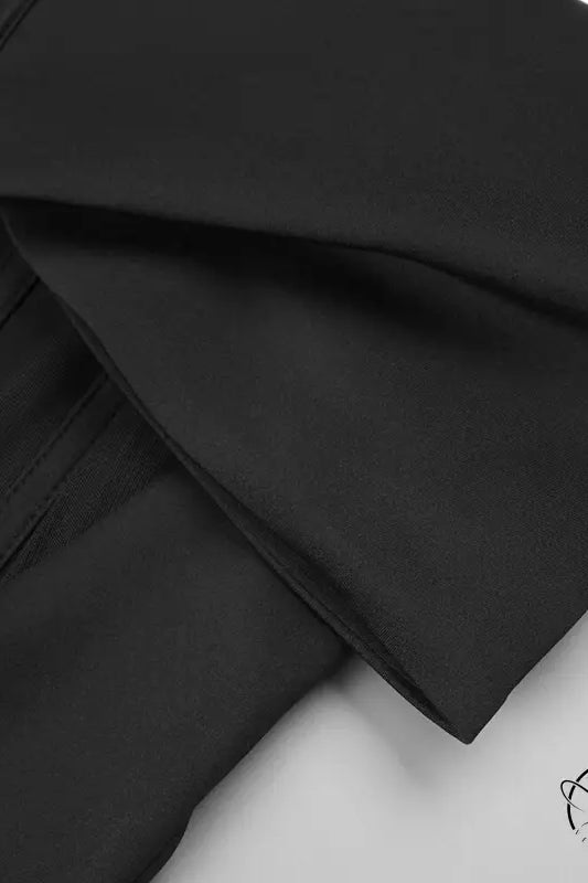 Attractive black rhinestone maxi dress with folded hem pants in langry fashion