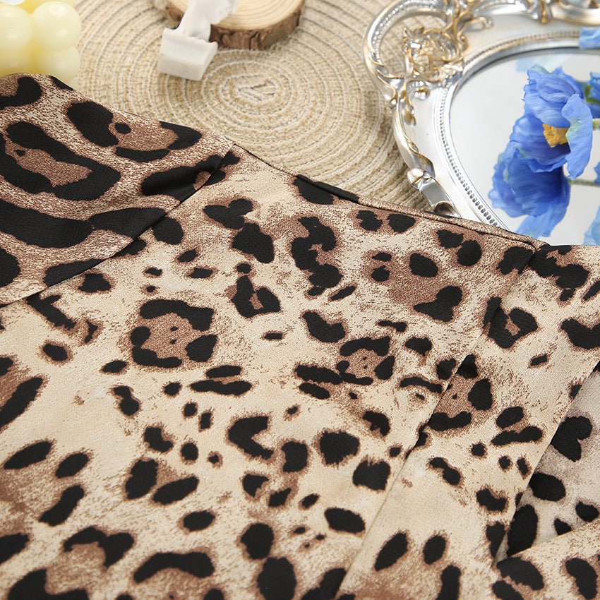 Leopard print fabric showcasing fashionable and skin-friendly ملابس for ladies’ homewear
