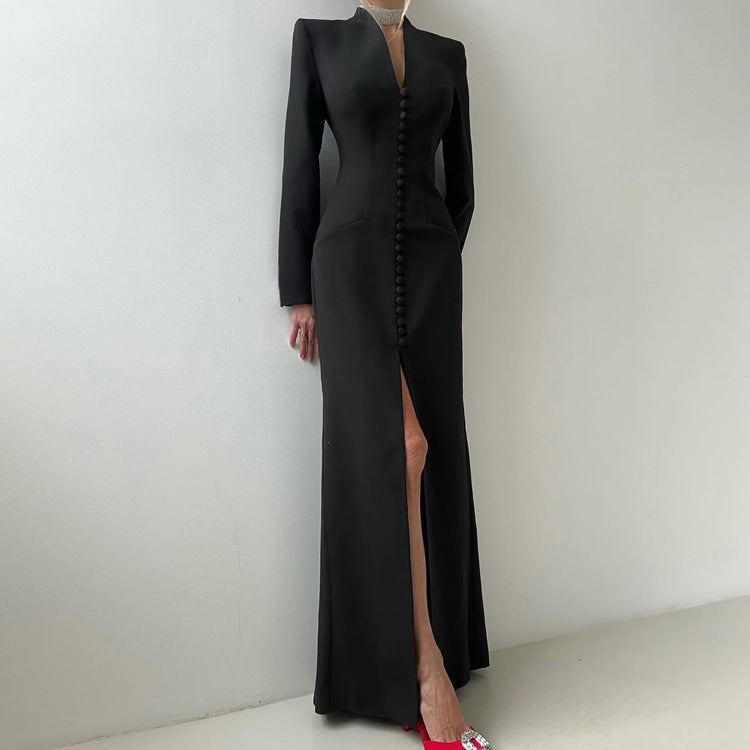 Enchanting High Waist Split French Dress