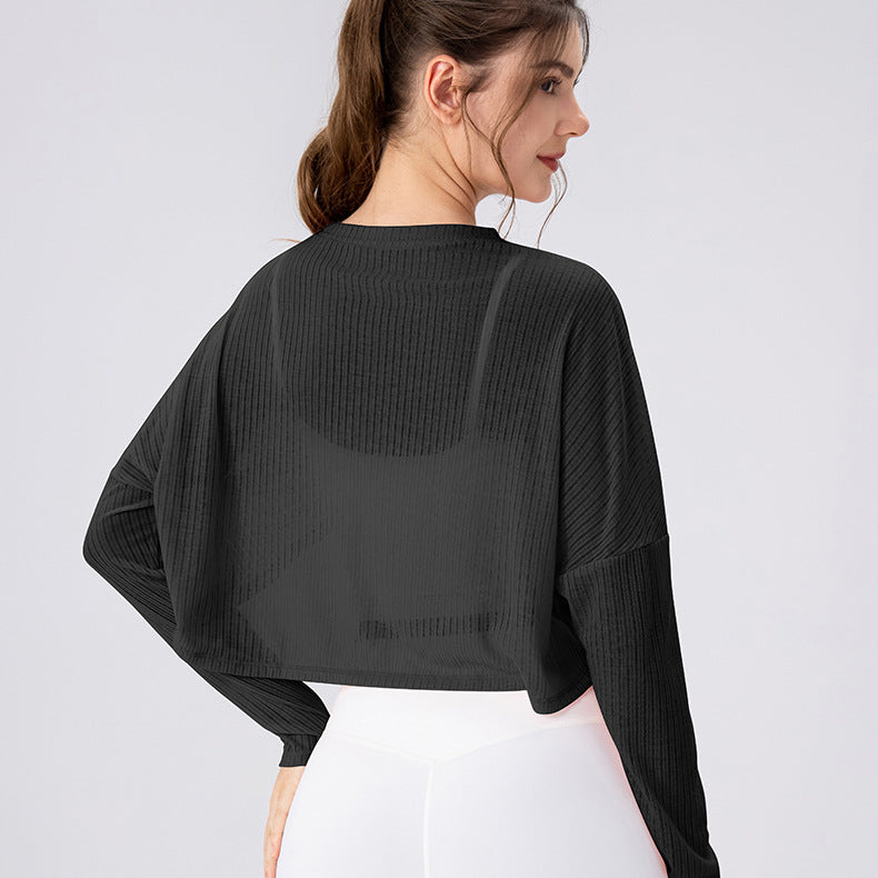 Women Yoga Blouse Long Sleeve Lightweight Breathable Workout Top Loose Outdoor Running Casual Sports
