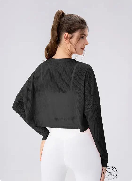 Women Yoga Blouse Long Sleeve Lightweight Breathable Workout Top Loose Outdoor Running Casual Sports