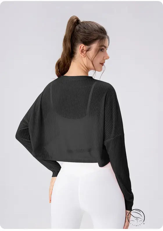 Women Yoga Blouse Long Sleeve Lightweight Breathable Workout Top Loose Outdoor Running Casual Sports