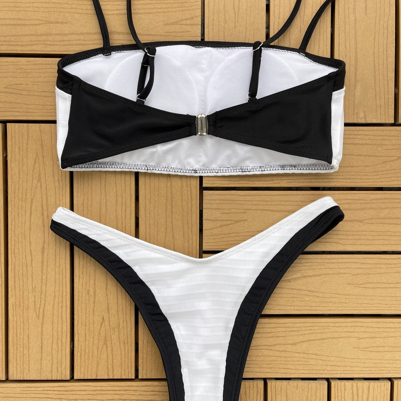 Bikini Women Black White Set Swimsuit