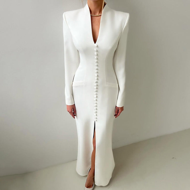 Enchanting High Waist Split French Dress