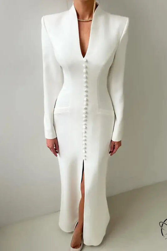 Enchanting High Waist Split French Dress