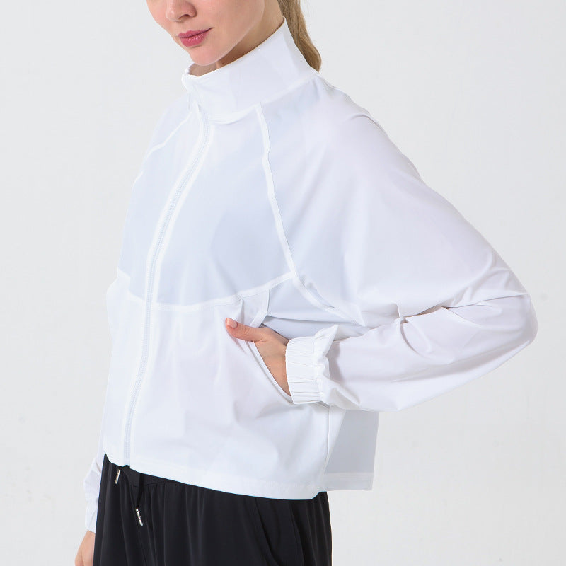 Autumn Winter Zip Up Shirt Women Girllulu Sports Top Stand Collar Loose Breathable Fitness Clothes Coat