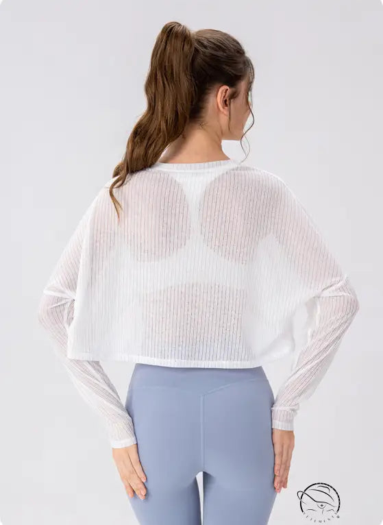 Women Yoga Blouse Long Sleeve Lightweight Breathable Workout Top Loose Outdoor Running Casual Sports