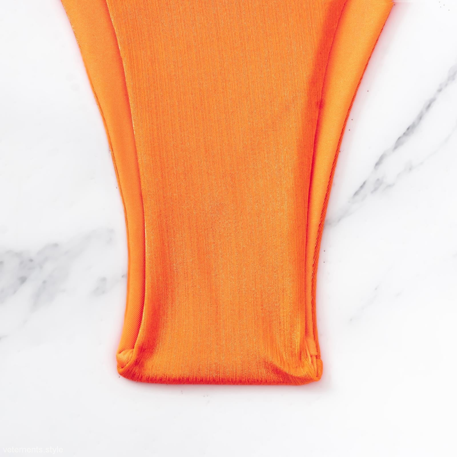 Orange fabric garment of a sexy bikini backless design from Cute BIKINI BACKLESS