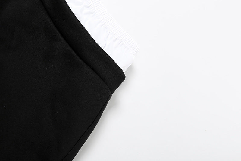 Black fabric garment of a Casual High Waist Skirt Suit, perfect for modern fashion ملابس