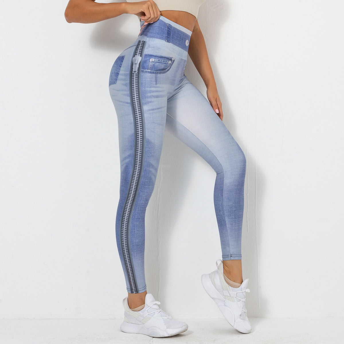 Denim Blue Tight High Elastic Quick Drying Yoga Pants