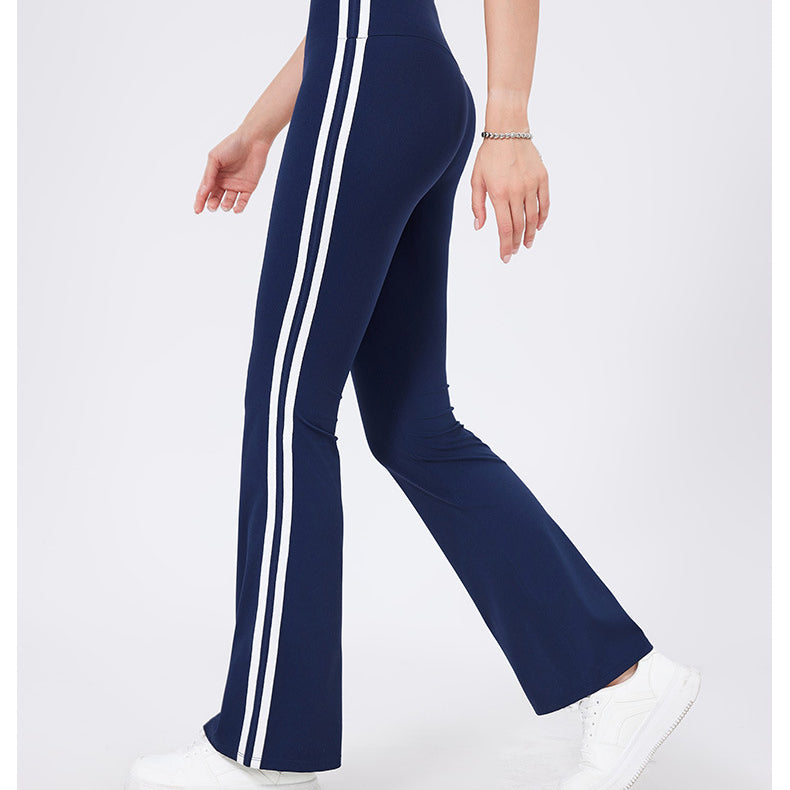 High Waist Yoga Pants Running Sports Peach Hip Raise Fitness Nude Feel Stretch Flared