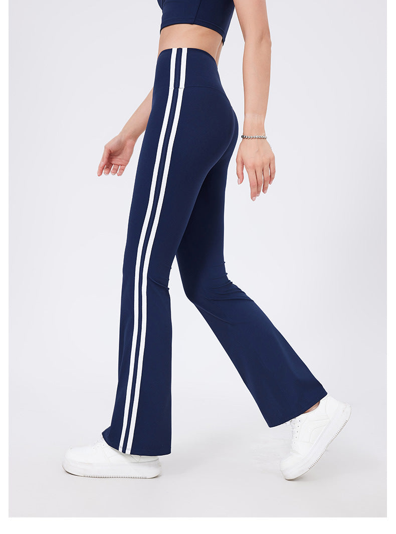 High Waist Yoga Pants Running Sports Peach Hip Raise Fitness Nude Feel Stretch Flared