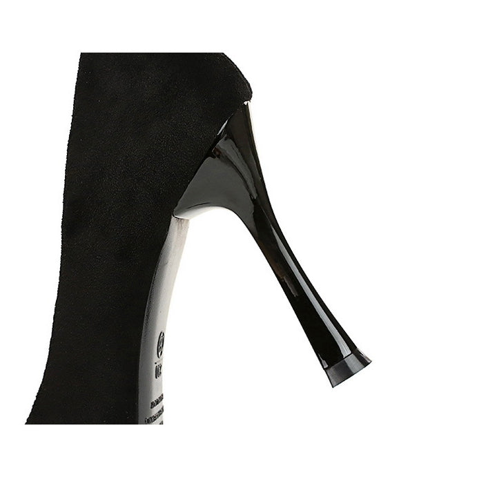 Black high-heeled Thin Cocktail High Heels showcasing stylish langry fashion
