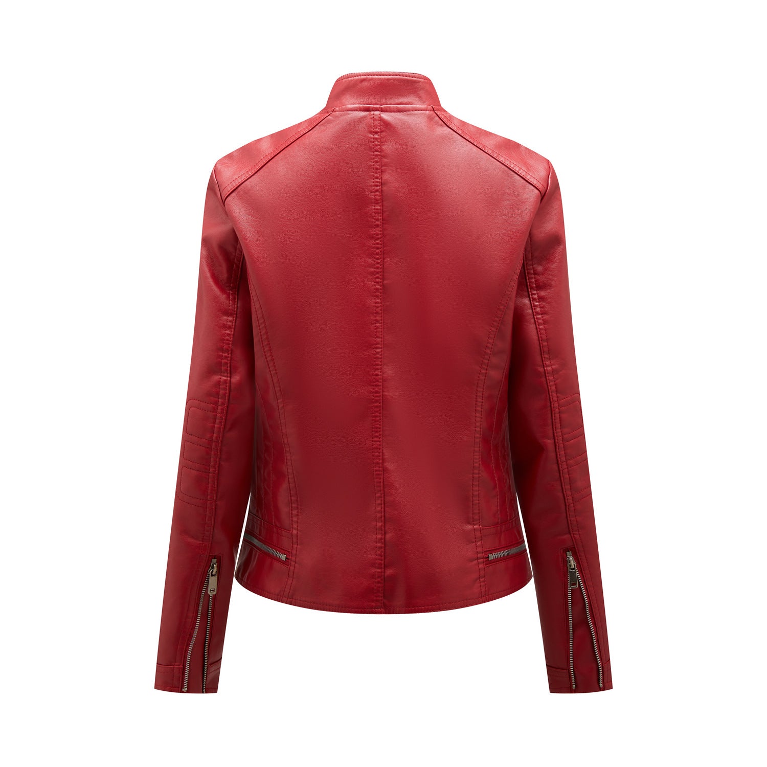 Red faux leather jacket from Casual Leather Short Coat for stylish fashion and ملابس