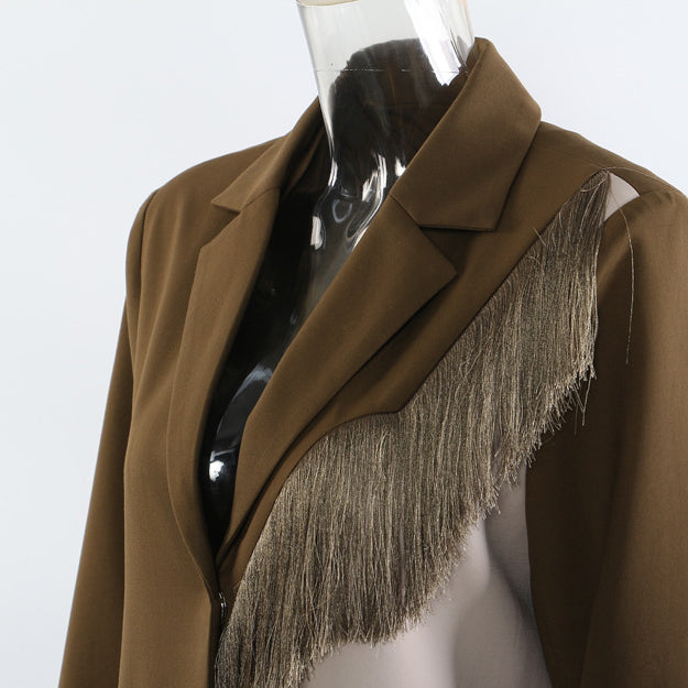 Early Autumn Personality Cutting Long Overcoat