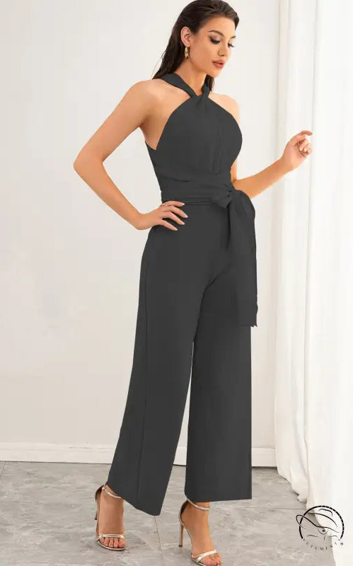 Elegant Backless Straight Jumpsuit