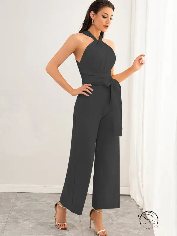 Elegant Backless Straight Jumpsuit