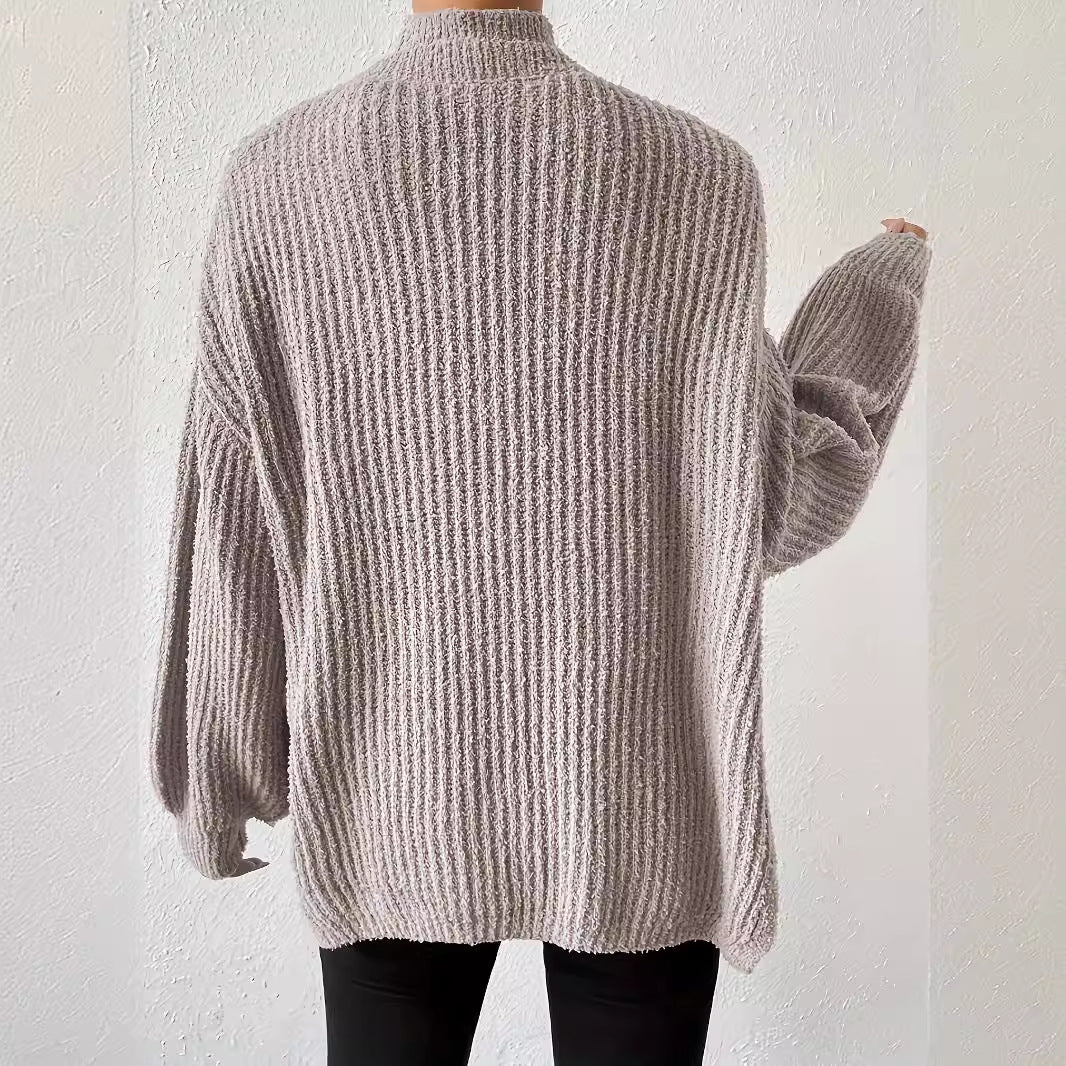 Oversized ribbed knit cardigan from Cozy Knitted Sweater in trendy langry fashion