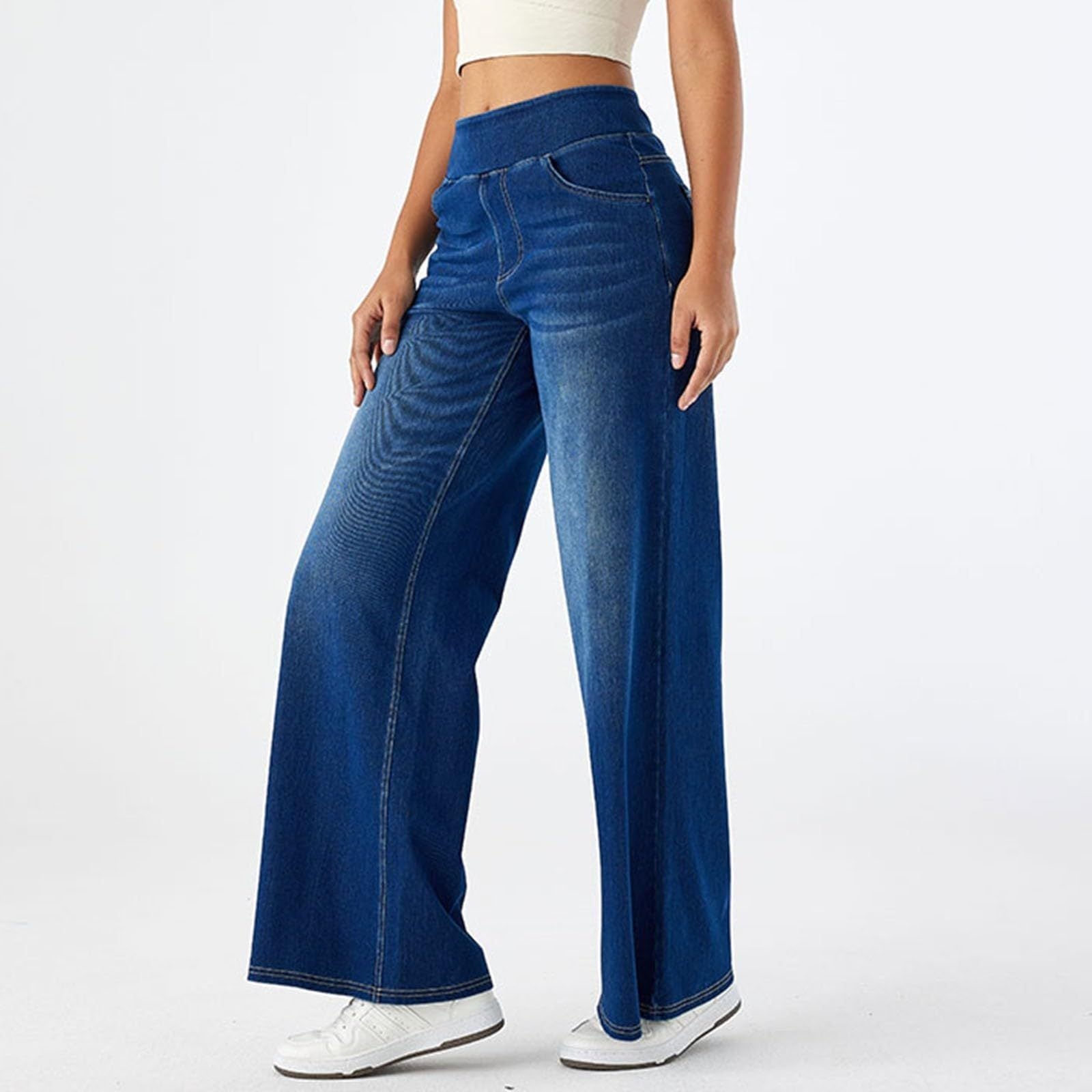 Wide-leg denim pants from Loose Casual Jeans, a trendy addition to ملابس fashion