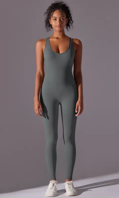 Spring Gym Seamless Shaping Yoga Jumpsuit Integrated Belly Contracting Close Fitting Sports Back one Piece