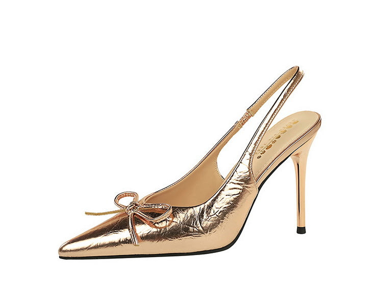 Cocktail Low Cut Back Strap High Heel